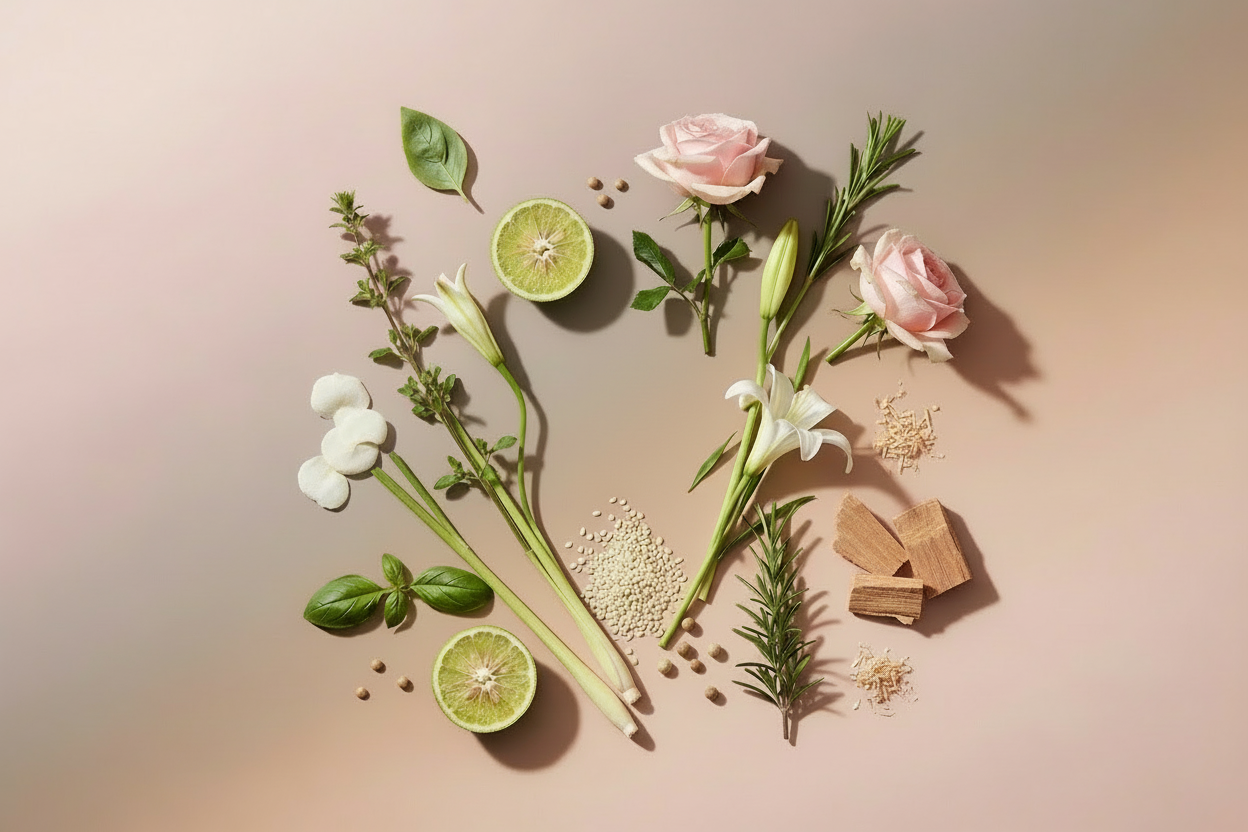 revise the image and delete the bottle of oil in the middle of the image, replace the bottle of oil with sesame seeds